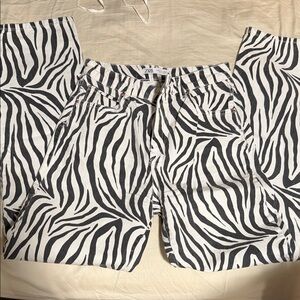 Zara Black and White Zebra Patterned Shorts